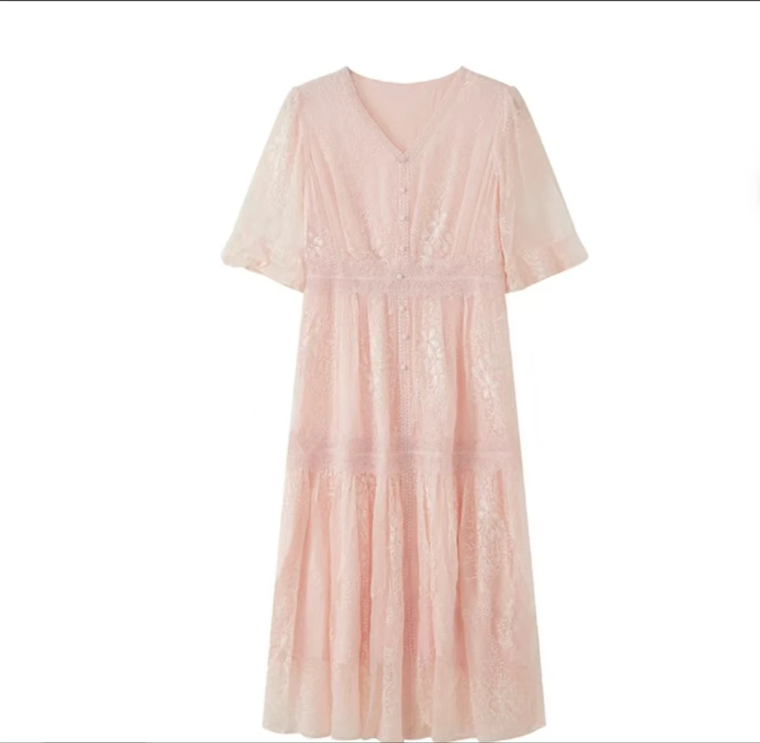 真丝桑蚕丝香云纱碎花气质显瘦大长裙（非图片色，以直播为准）