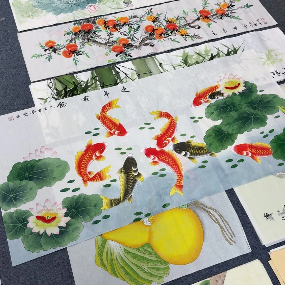 翁***业国画四尺尺寸70X140纯手绘作品