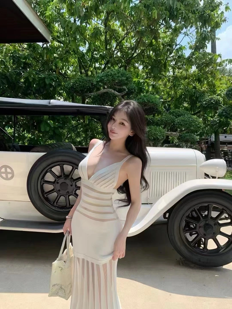 包臀宽松腰建筑套头夏季连衣裙褶皱辣妹收腰设计感小众裙子修身