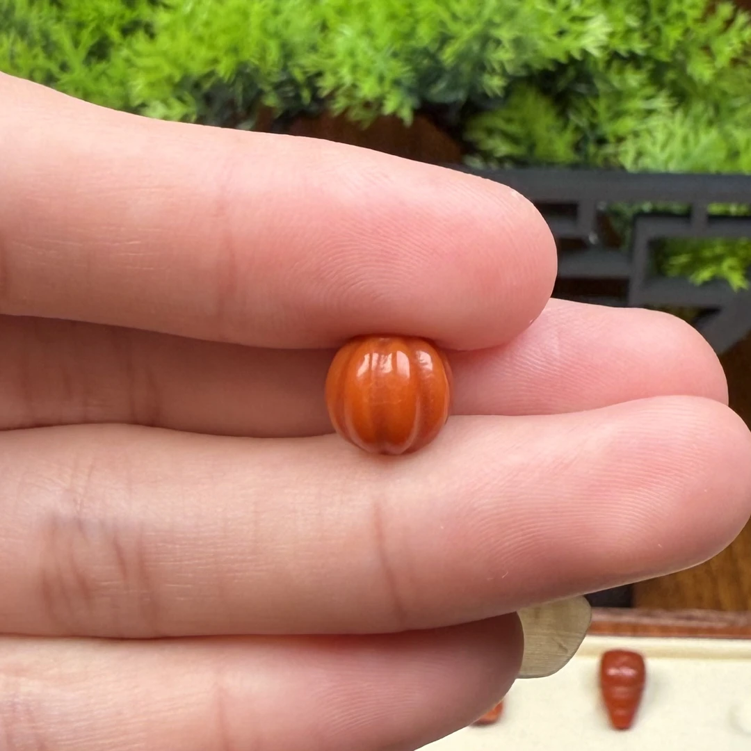 天然无优化南红玛瑙DIY满色满肉南瓜珠卡9mm单珠（手串拍23颗）
