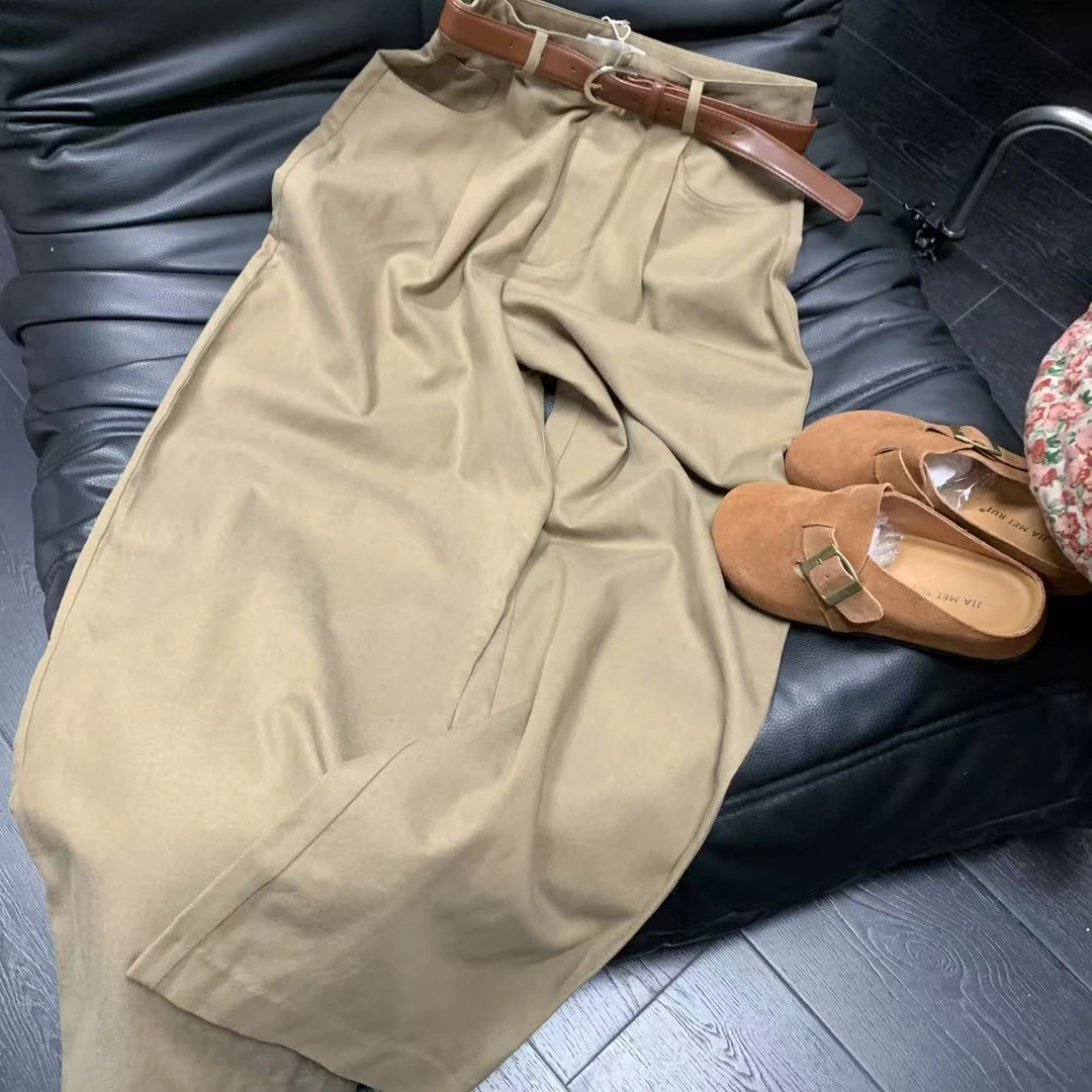 【 雨•美 推荐 】23052-2韩版时尚百搭阔腿牛仔裤