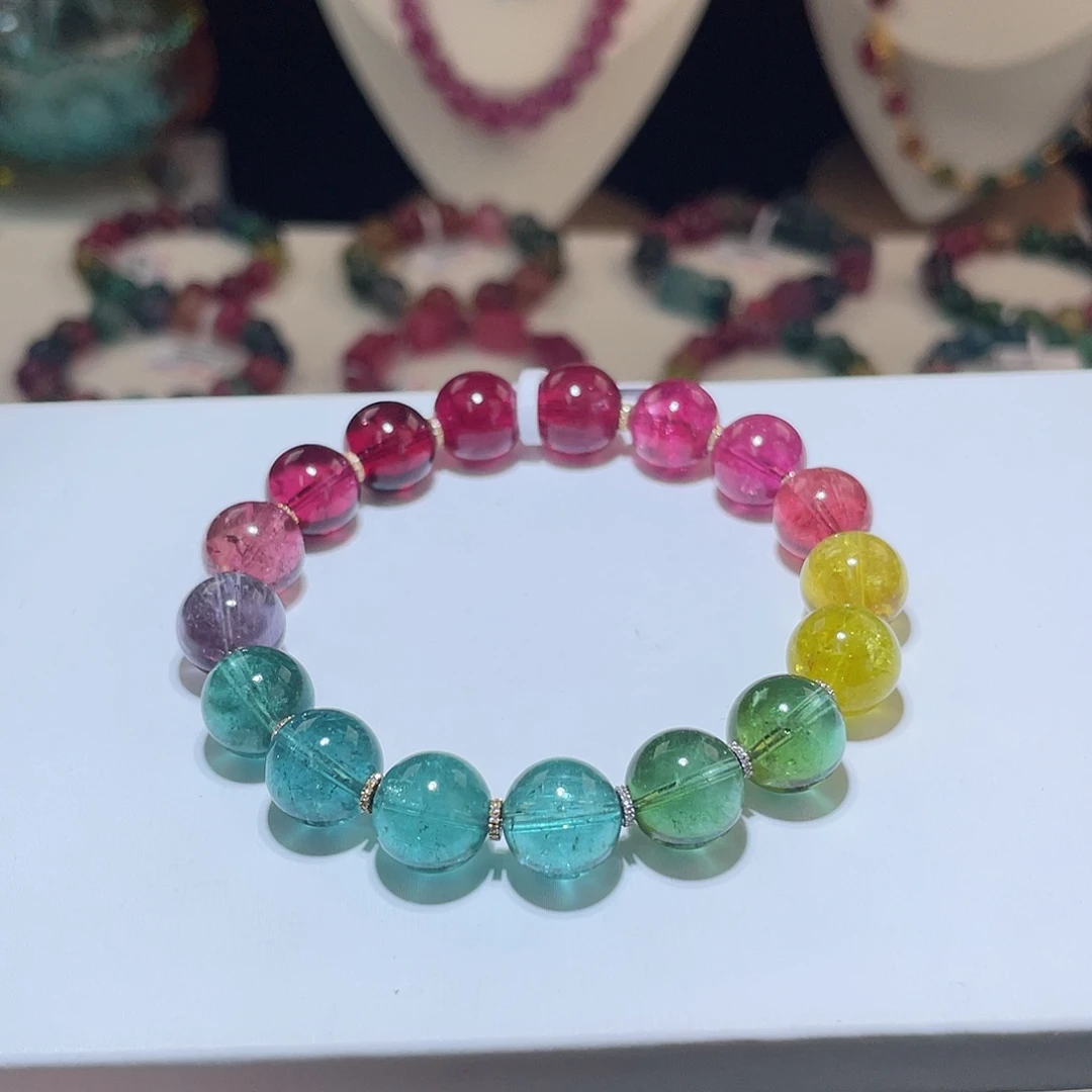 碧玺手链18K金镶嵌碧玺手链