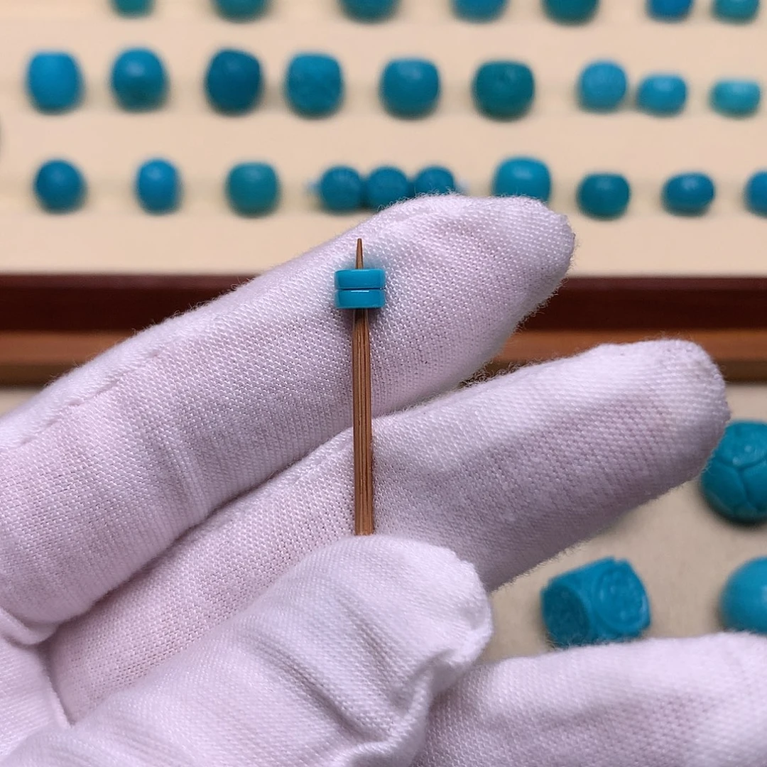 绿松石未镶嵌天然原矿绿松石面包圈4.6