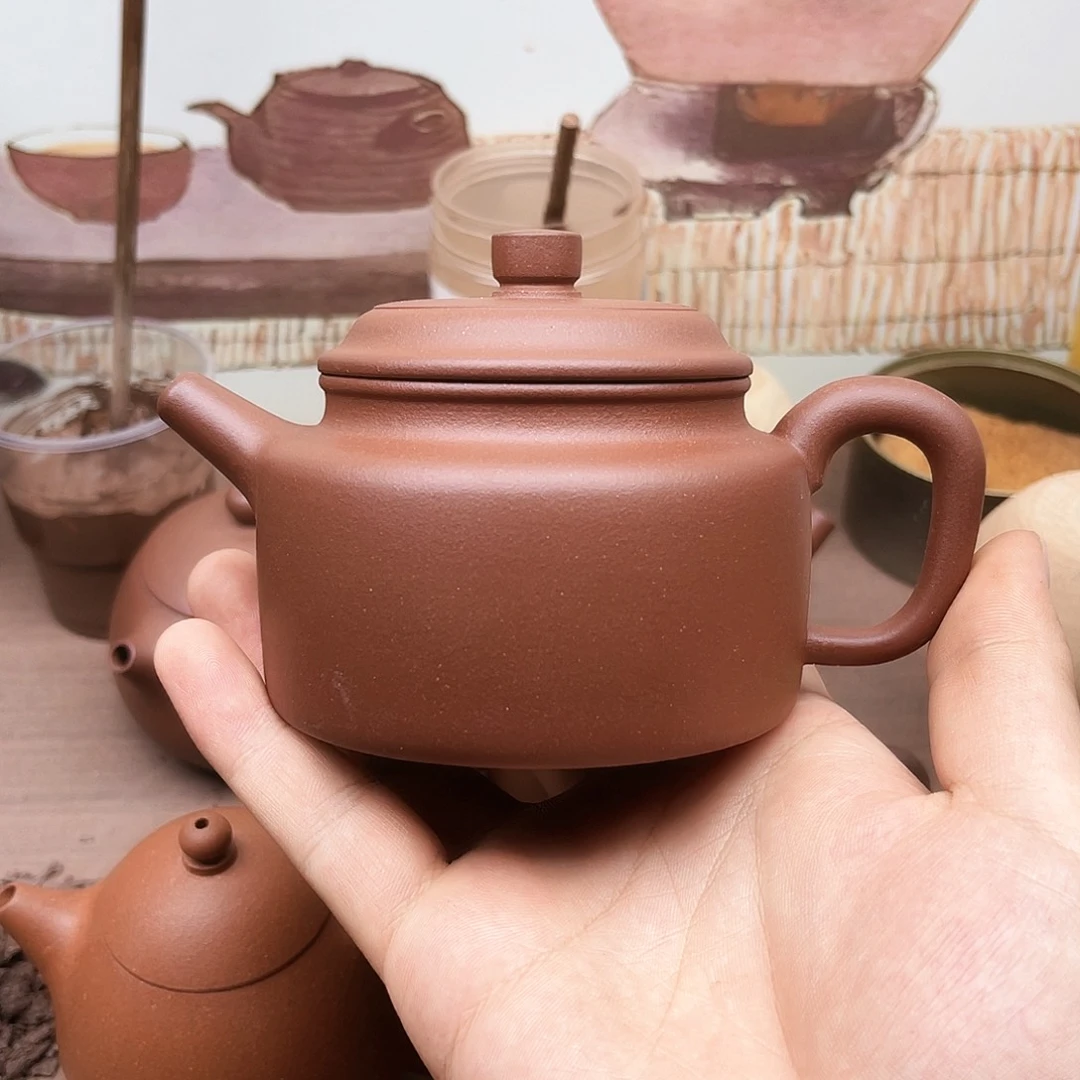 茶壶紫砂挖****文宜兴紫砂原矿黄龙山紫泥德钟220毫升