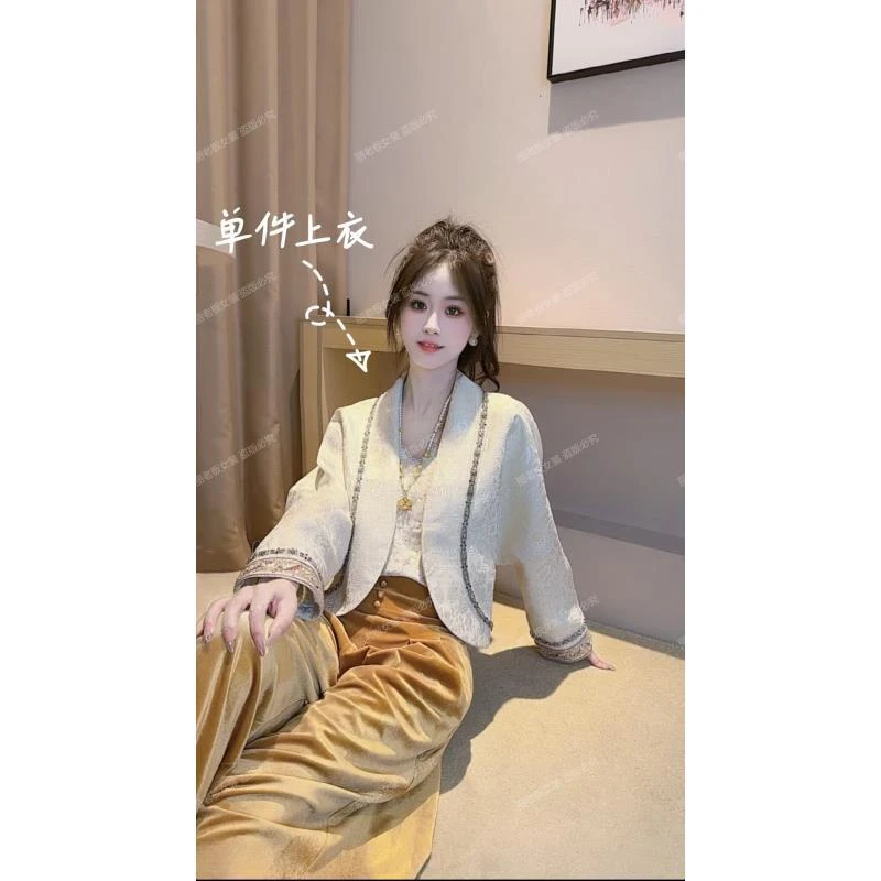 Ling【静奢典雅】国风提花盘扣外套女提花刺绣钉珠设计感轻奢复古