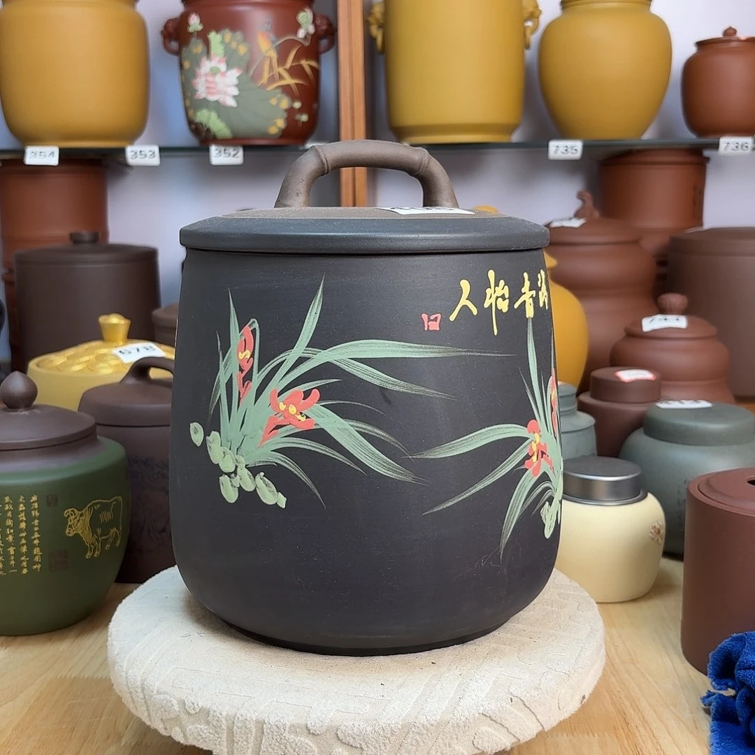 茶叶罐紫砂八饼茶叶罐408