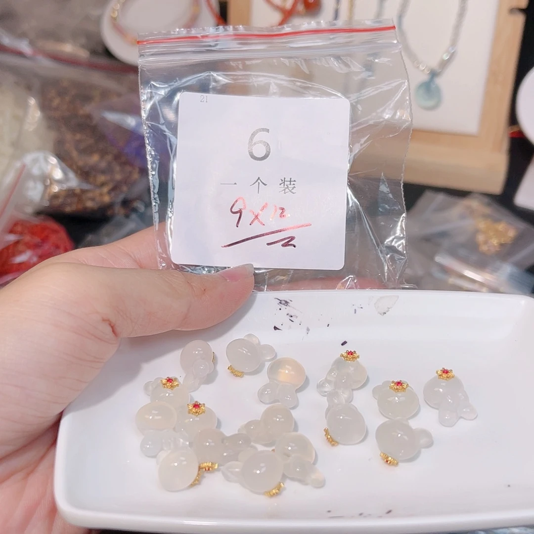 玛瑙/玉髓珠宝半成品银S925镀金镶嵌6
