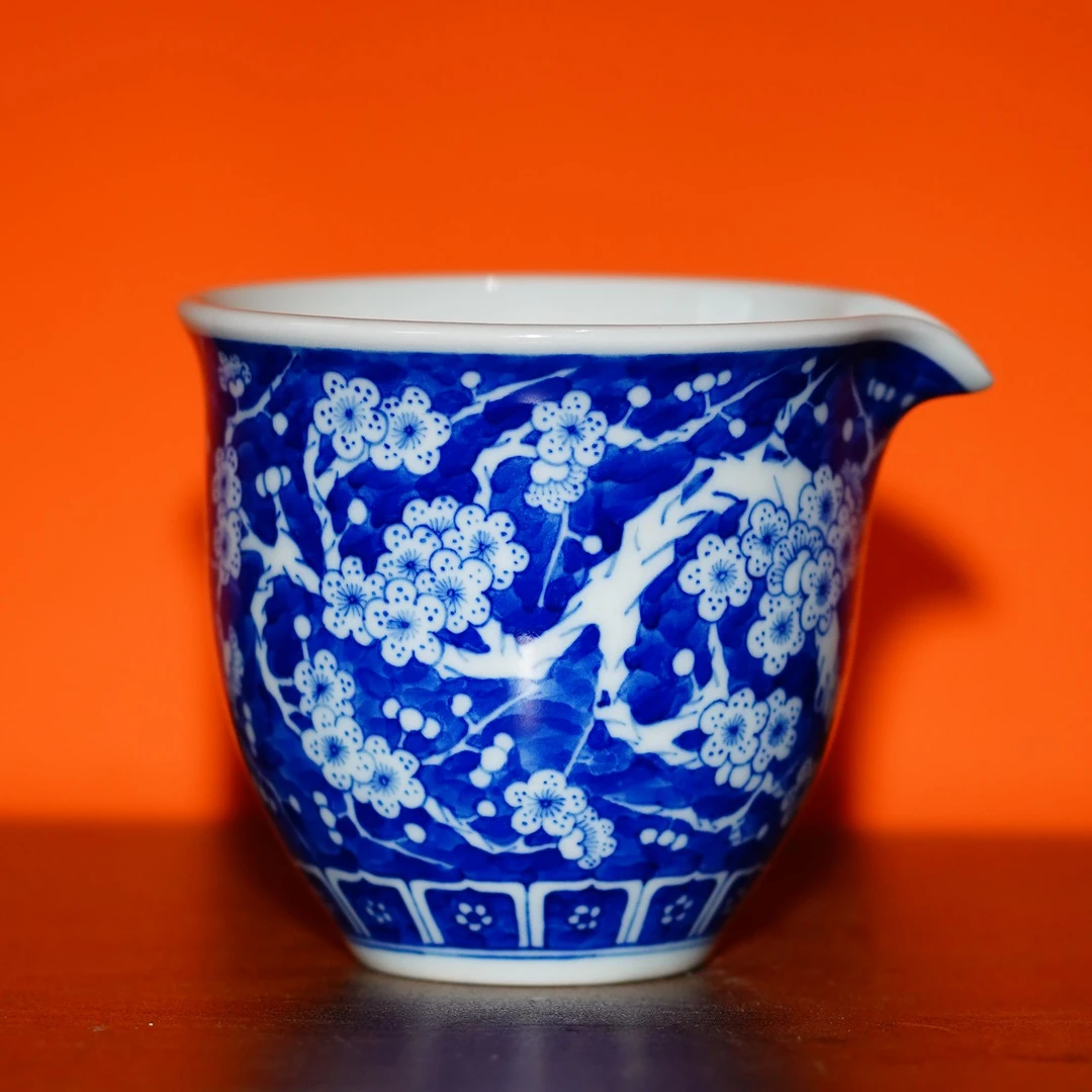 【樊匠造器】青花满绘冰梅公道杯