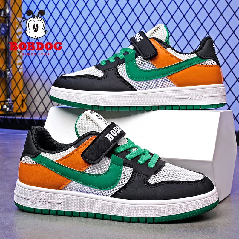 巴布豆童鞋男童鞋子夏季2025新款儿童运动鞋夏款镂空网鞋aj板鞋潮