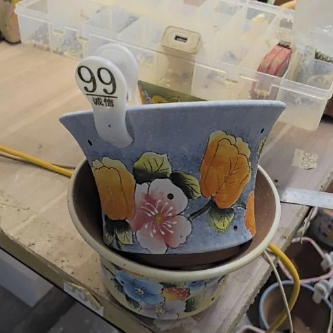 红泥花盆景德镇陶瓷