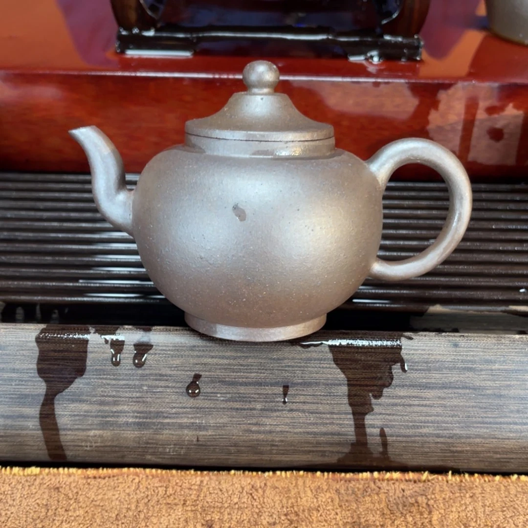 茶壶紫砂高端180cc紫泥高温立帽宫灯