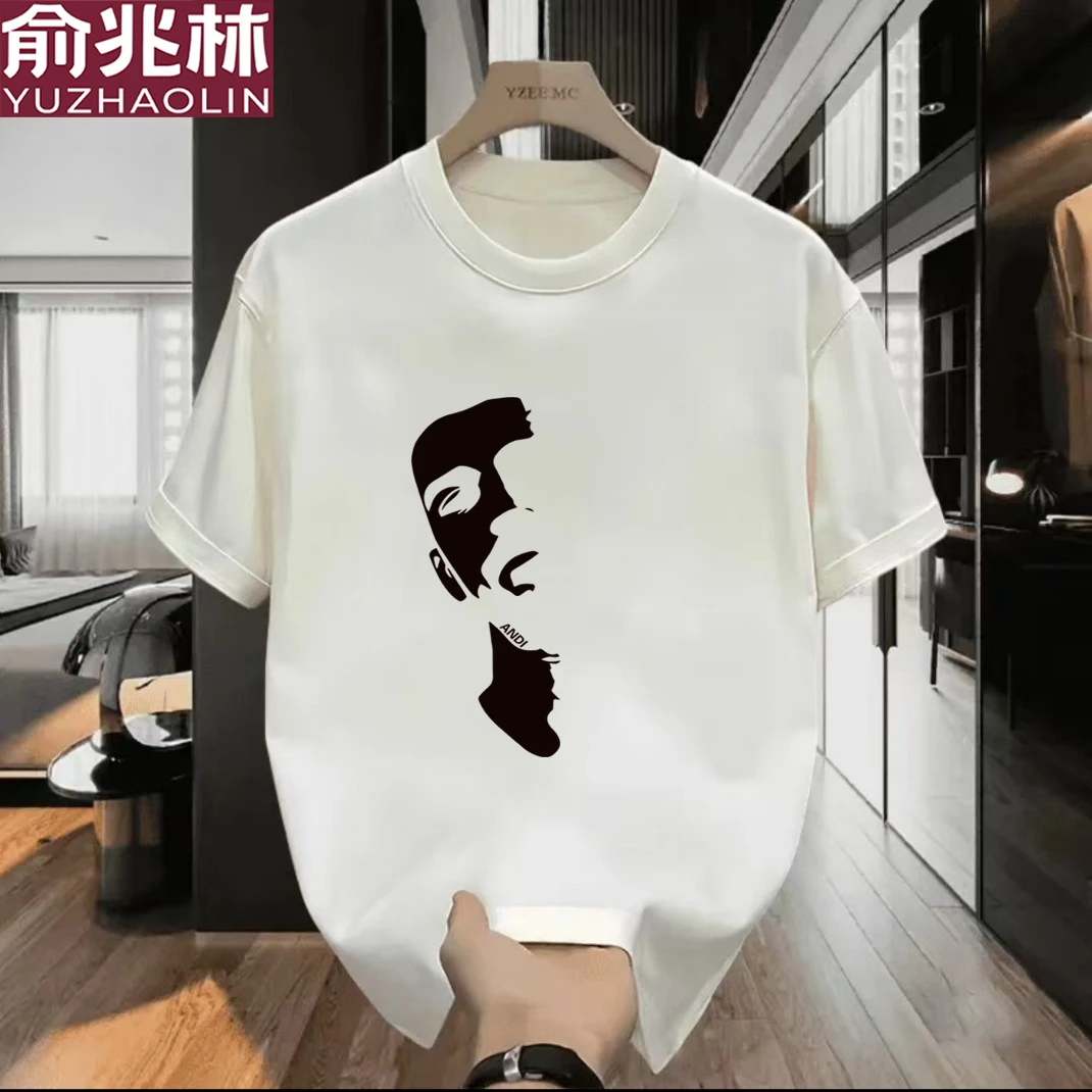 俞兆林纯棉潮牌短袖T男士夏季街头美式重磅休闲圆领纯棉印花
