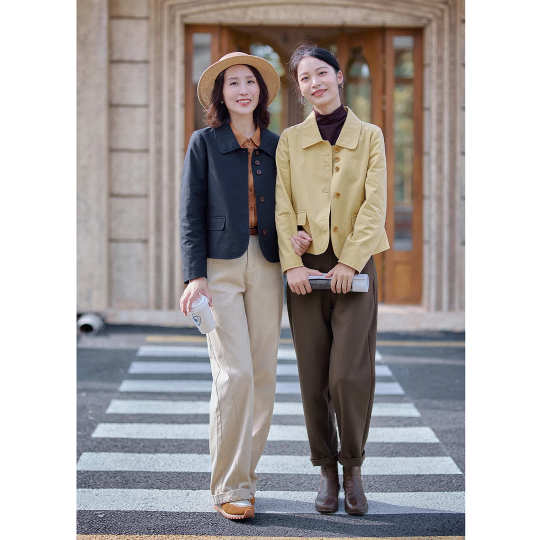 红念藏青色外套女短款小个子休闲2025年秋季新款女装气质春秋上衣