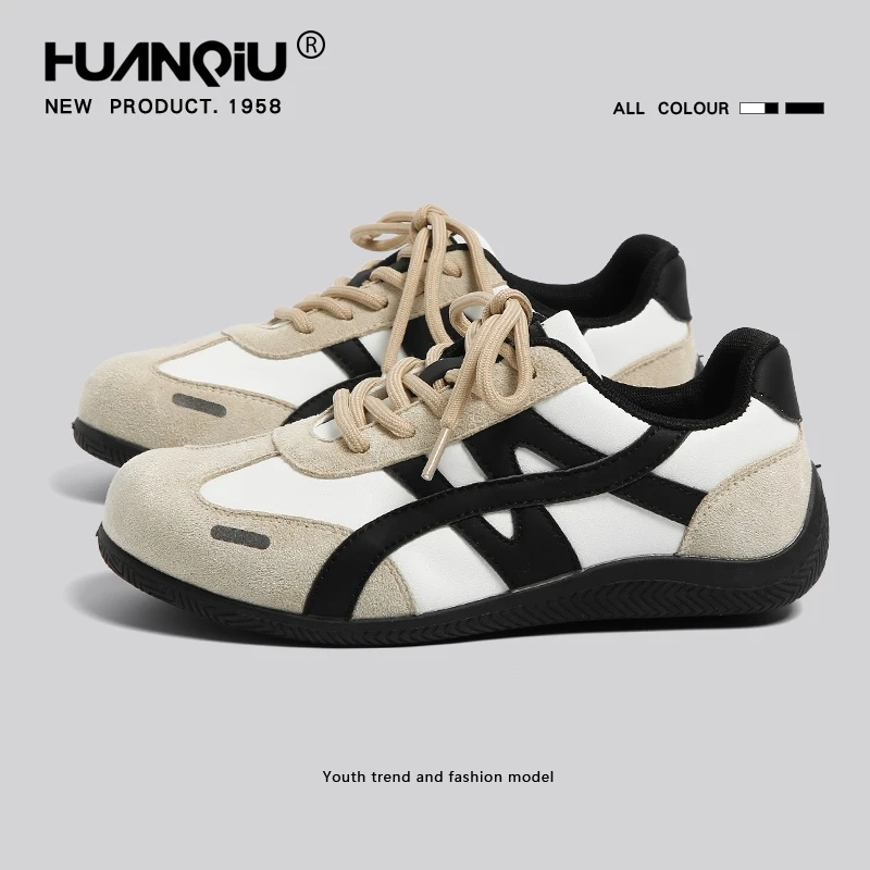 环球复古德训鞋女2025新款秋季小众拼色休闲旅游鞋薄底赛车运动鞋