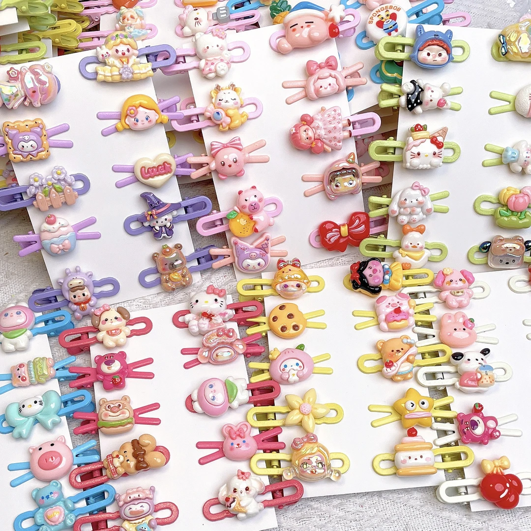 【混款50个】可爱卡通风发夹多巴胺有痕碎发卡刘海夹少女发饰