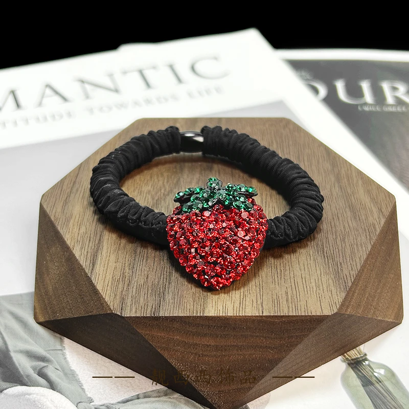 【LXX靓西西】9226红色草莓高弹力细面膜发圈