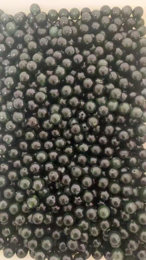 特价天然岫玉散珠卡8毫米501打灯透随机发100颗