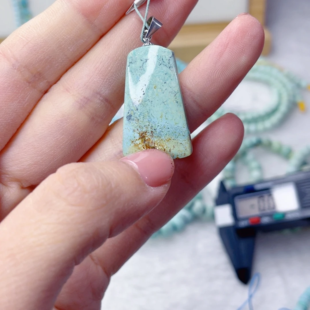 绿松石银S925镶嵌颈饰