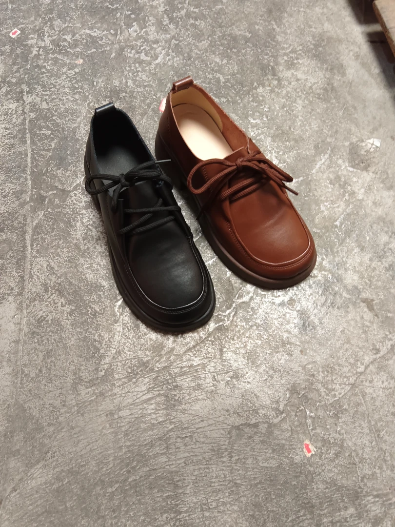 1095复古时尚百搭圆头乐福鞋