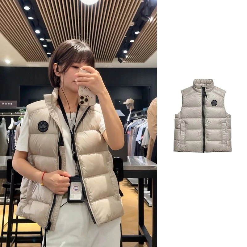 未使用 CANADA GOOSE 石灰色黑标羽绒马甲Cypress 2237LB-9432