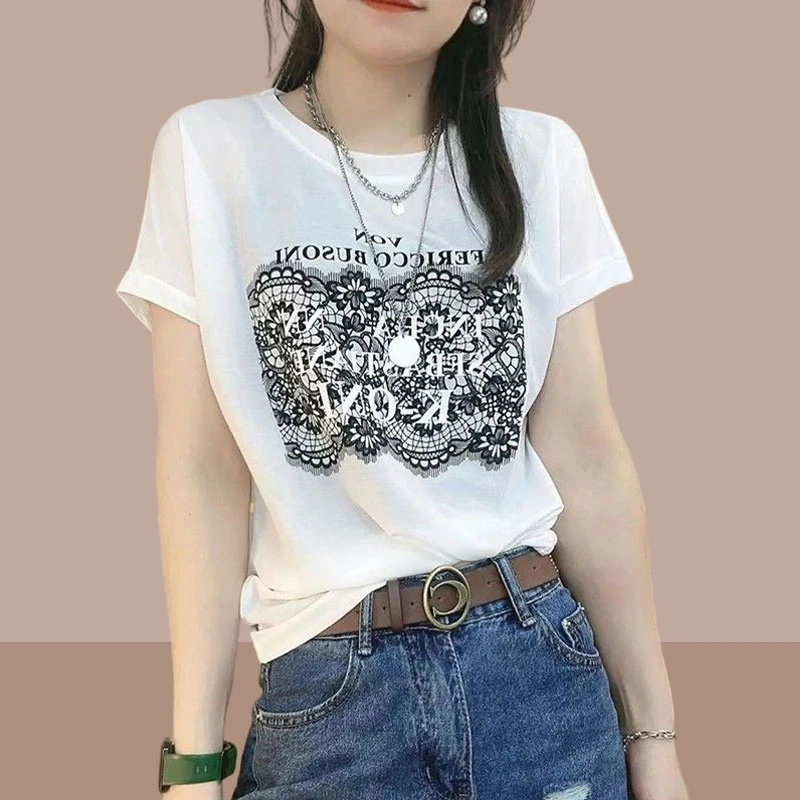 大码女装胖mm遮肚子显瘦上衣2025夏新款冰丝透气休闲短袖纯棉体恤