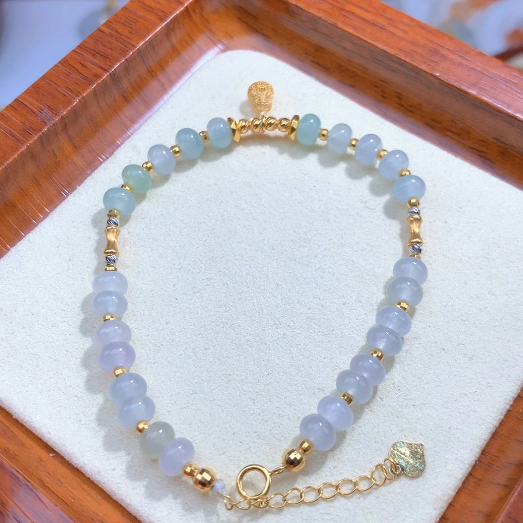 翡翠18K金镶嵌颈饰手链