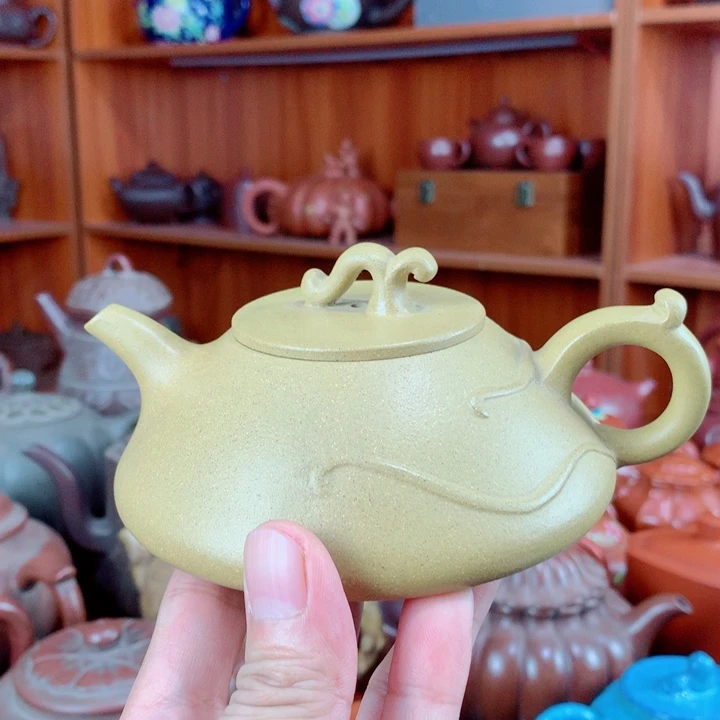 紫砂茶壶宜兴紫砂壶段泥石瓢壶约200cc