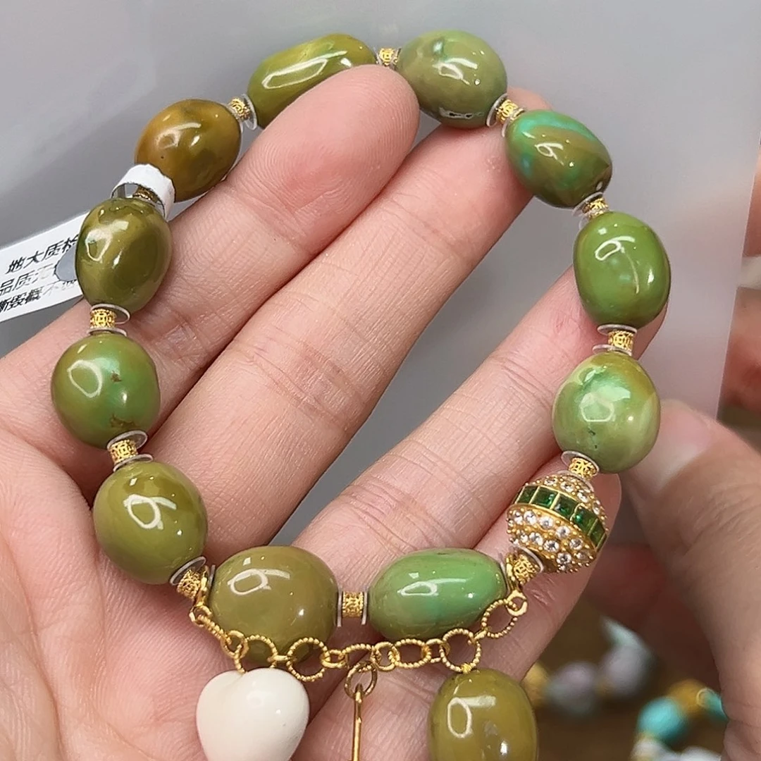 绿松石珠宝奇石18K金镶嵌