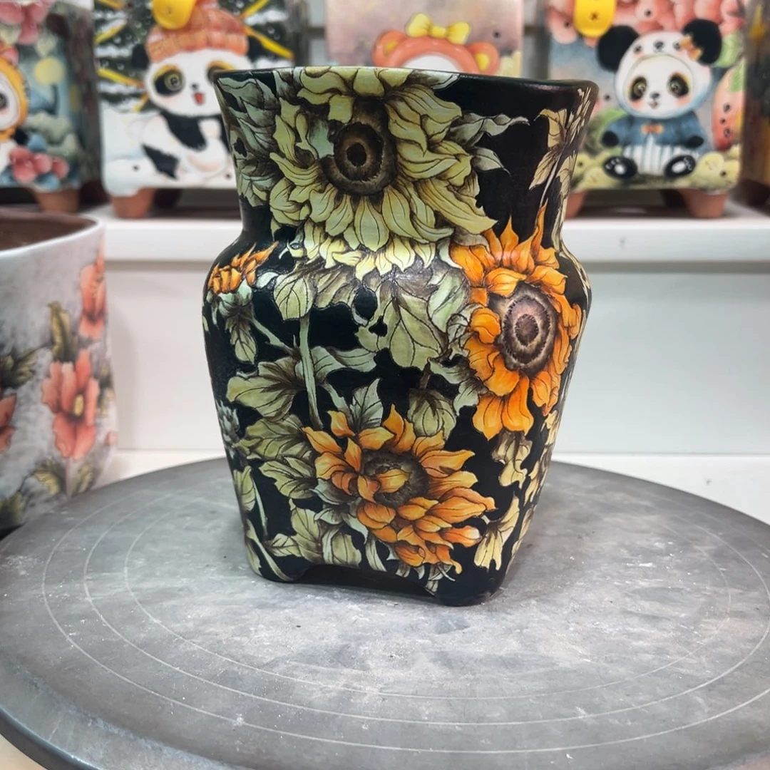 天工造物手绘花盆180