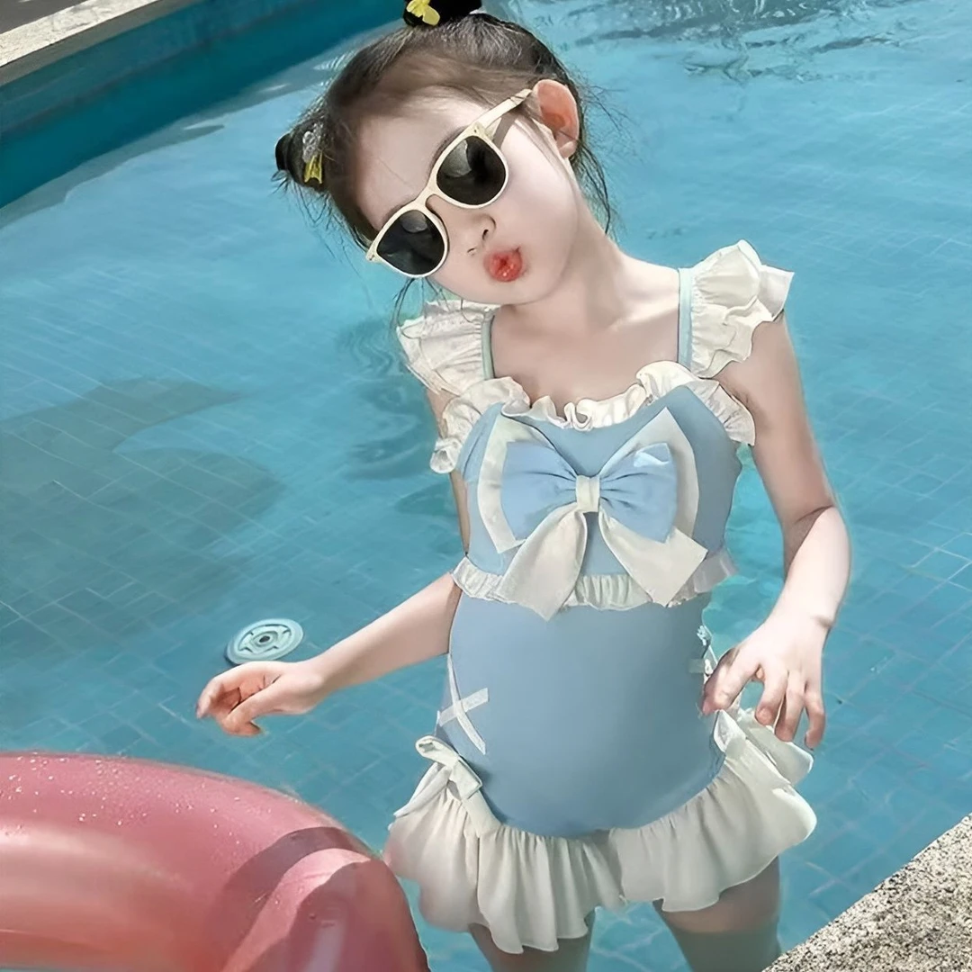 2025新款女童泳装夏季儿童装可爱甜美速干连体泳衣海边度假游泳衣