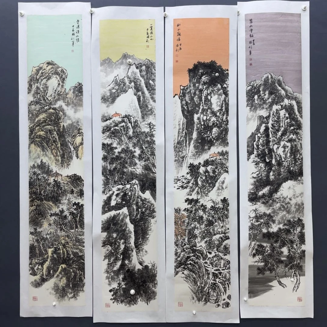 国画隋胜利四条屏艺