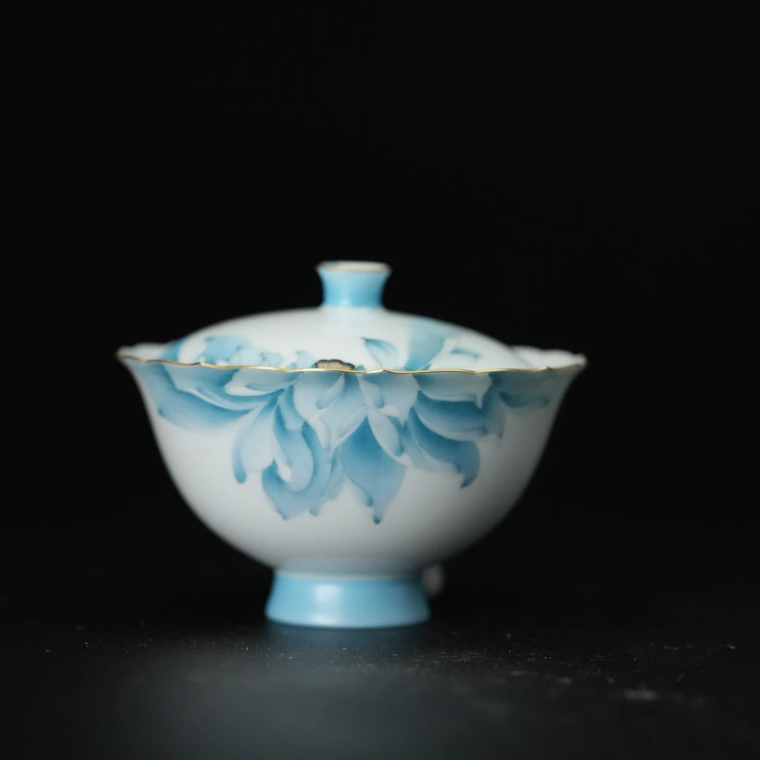 HW-H032[学茶严选]蓝莲花盖碗 陶瓷