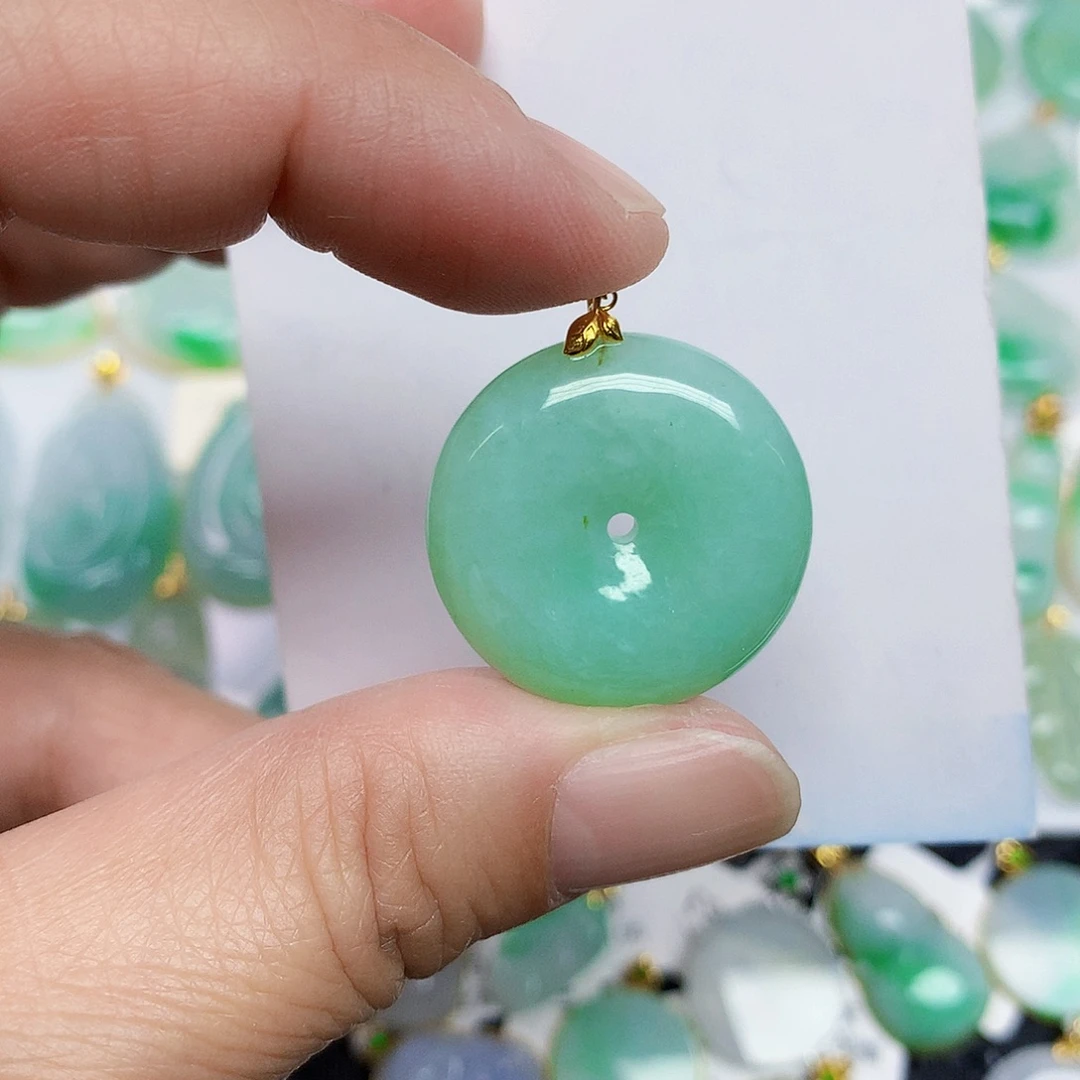 翡翠18K金镶嵌颈饰4578998