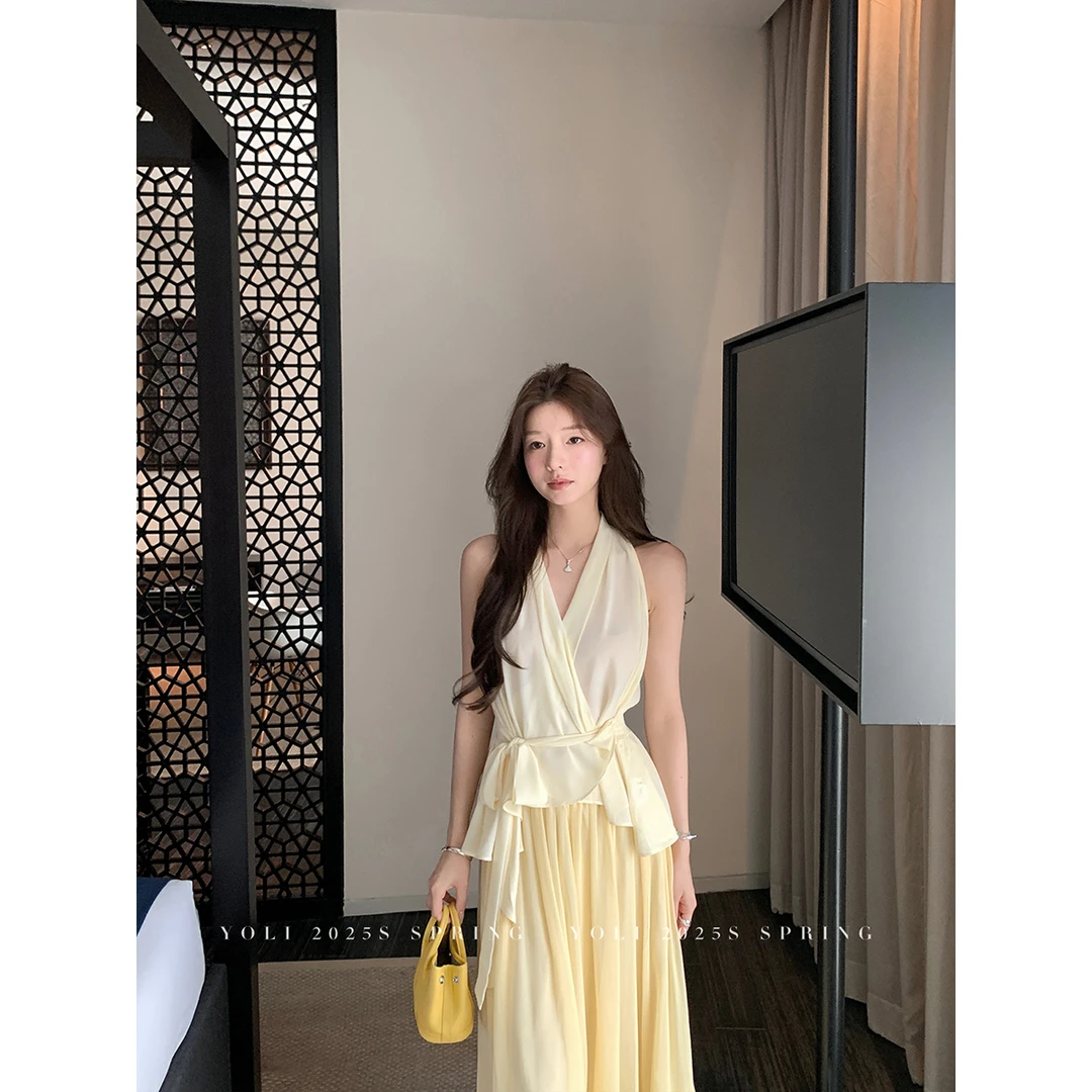 YOLI 张宥利  "半岛情书"绑带雪纺衫