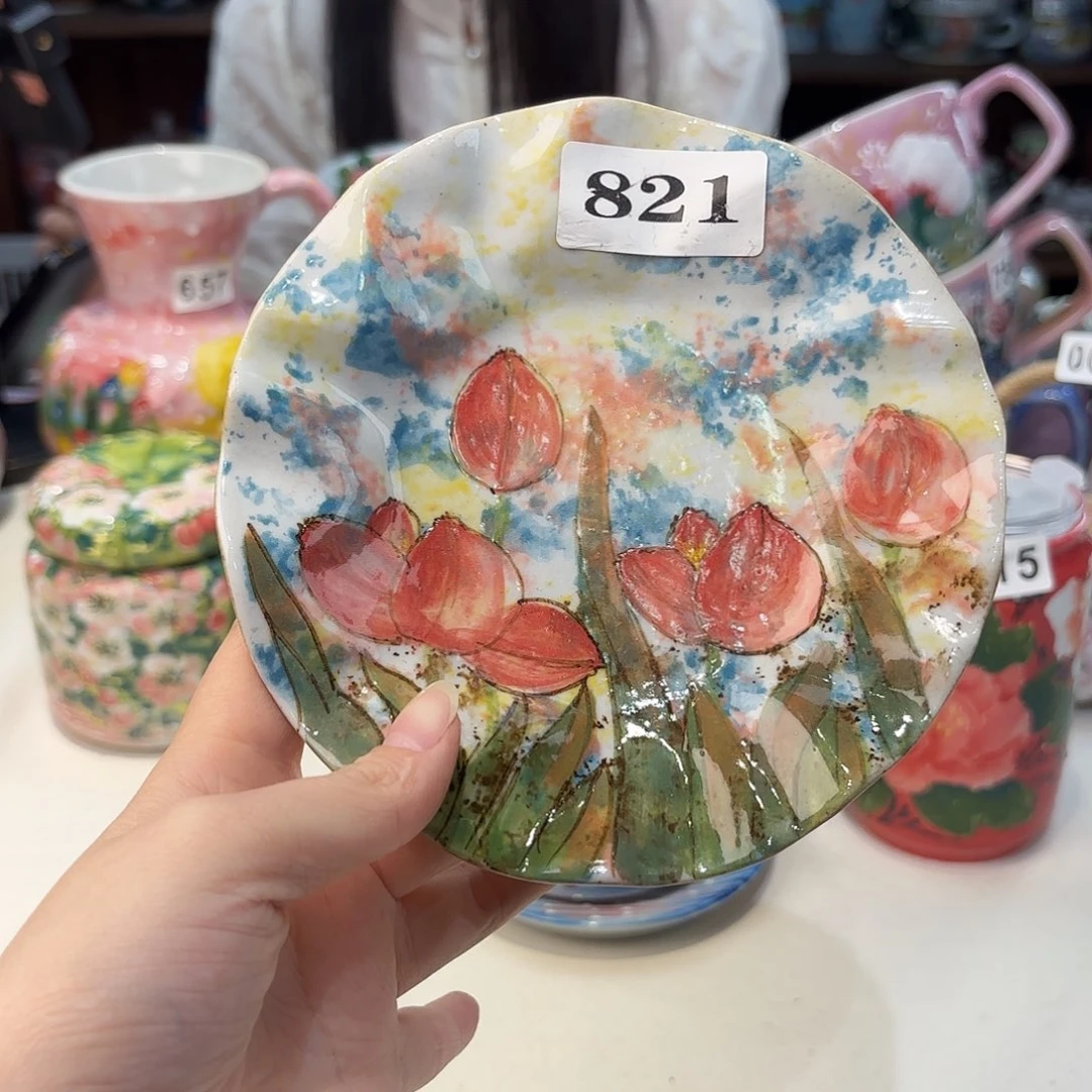 瓷片景德镇手绘高温釉下彩陶瓷茶具