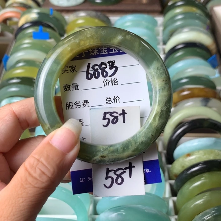 未镶嵌蛇纹石玉手镯6883