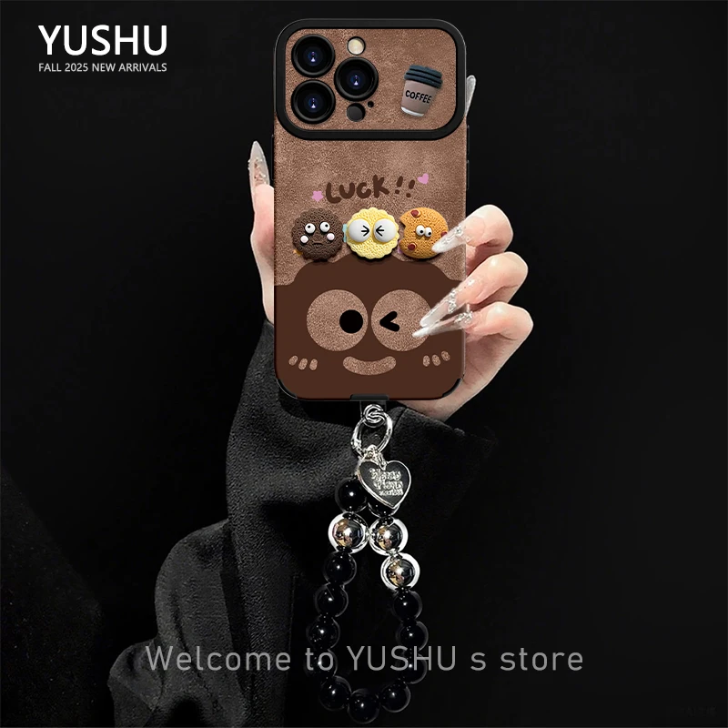 幸运棕煤球适用于苹果/华为/OPPO/VIVO/小米手机壳大视窗贴皮女款