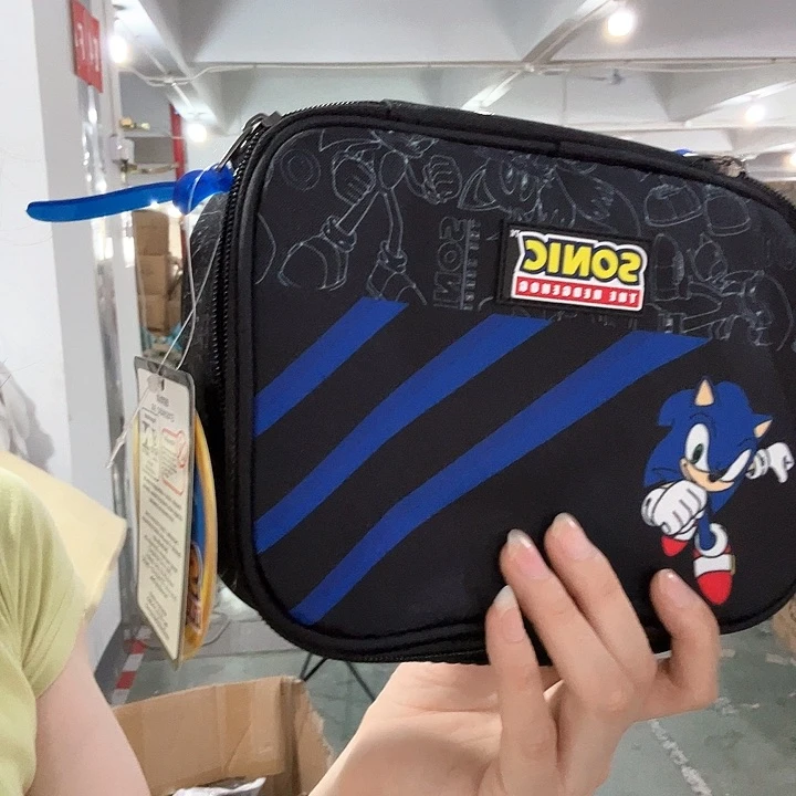 织物黑色蓝卡通图案化妆包发一