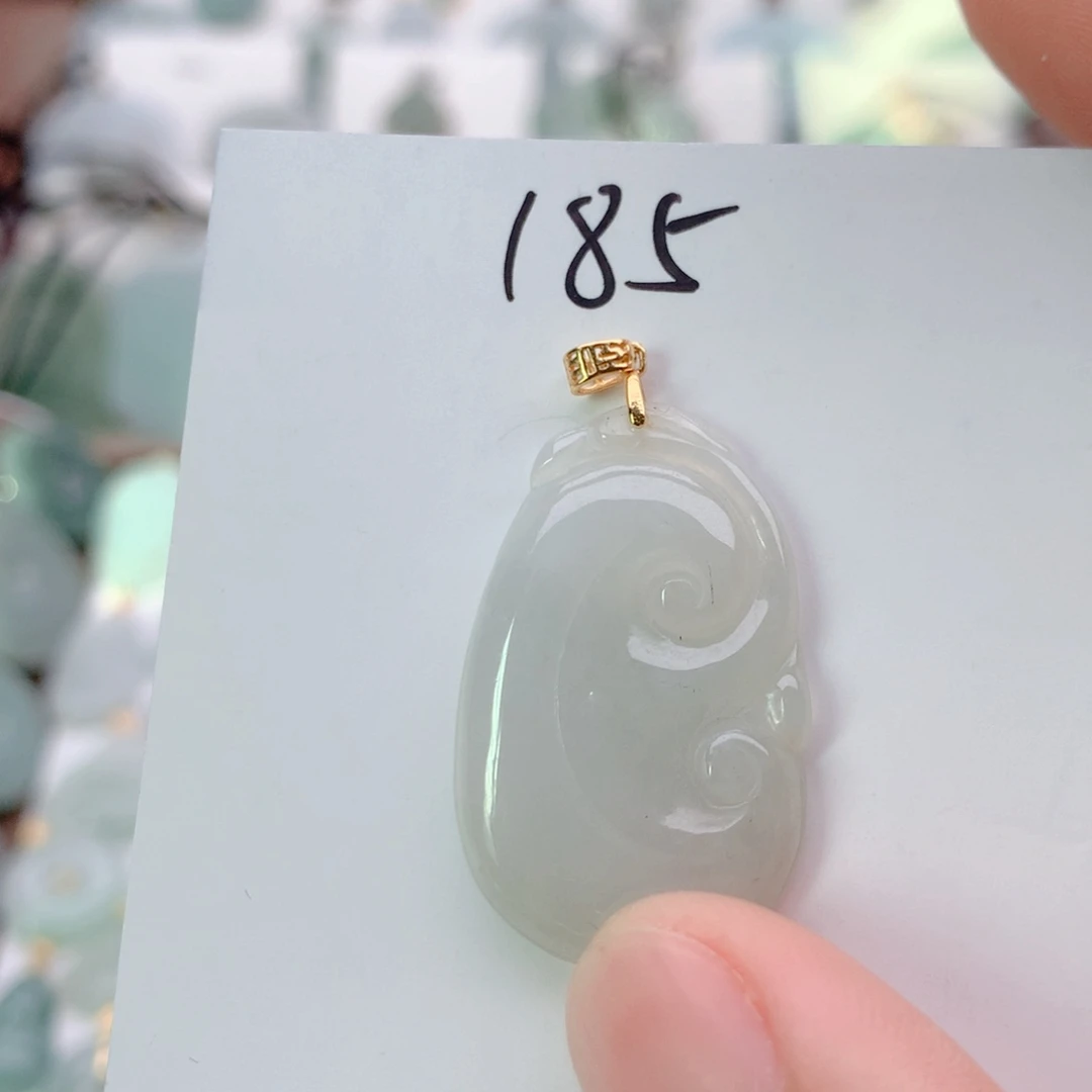 翡翠银S925镀金镶嵌颈饰吊坠