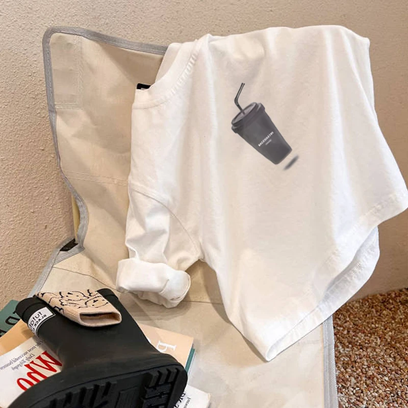 纯棉儿童长袖T恤2025秋款宽松白色休闲百搭男女童内搭打底衫上衣