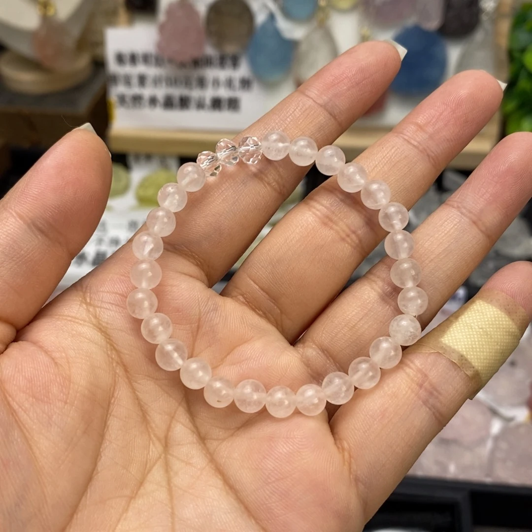 水晶未镶嵌颈饰粉水穿