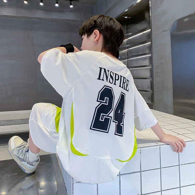 篮球服男童夏装套装2025新款儿童男孩夏季运动短袖速干训练篮球衣