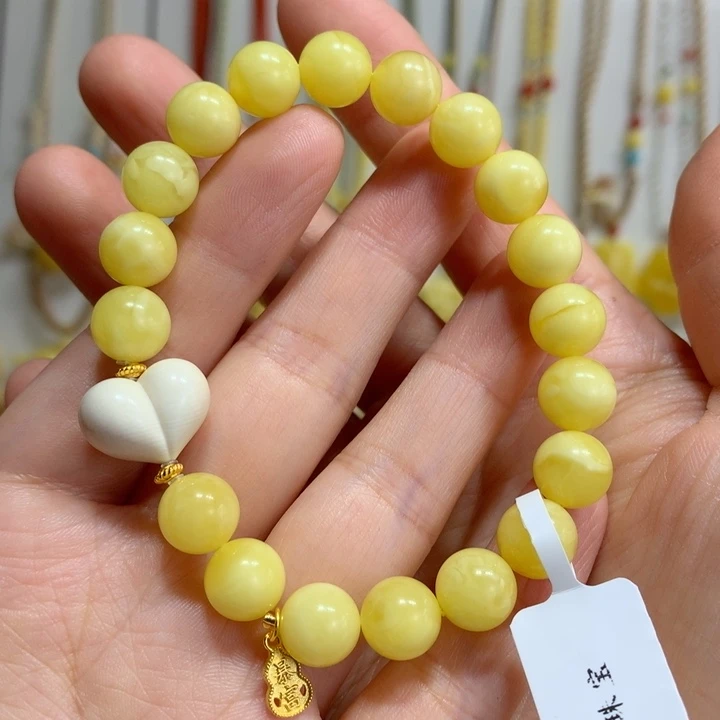 蜜蜡未镶嵌手链9.4mm