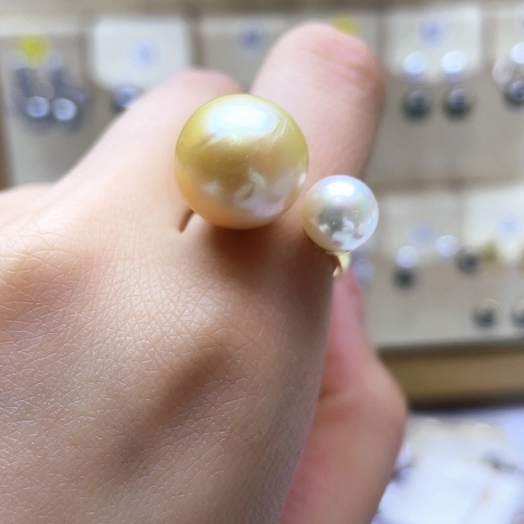 海水珍珠戒指银S925镶嵌