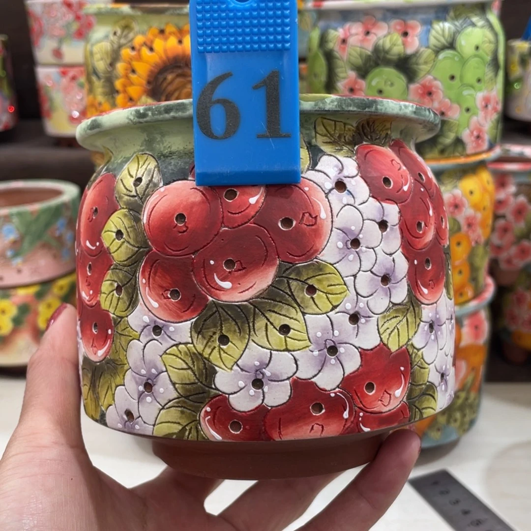 红陶夜****翼多肉花盆奶罐