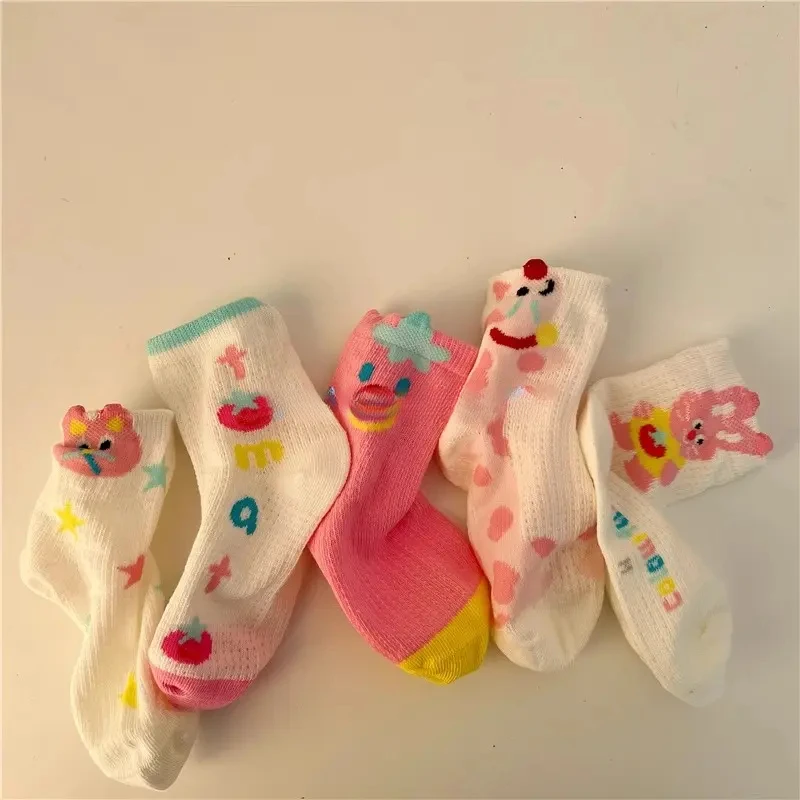 儿童袜子春夏季薄款中筒袜女童女孩卡通女宝短袜潮款幼儿园E851