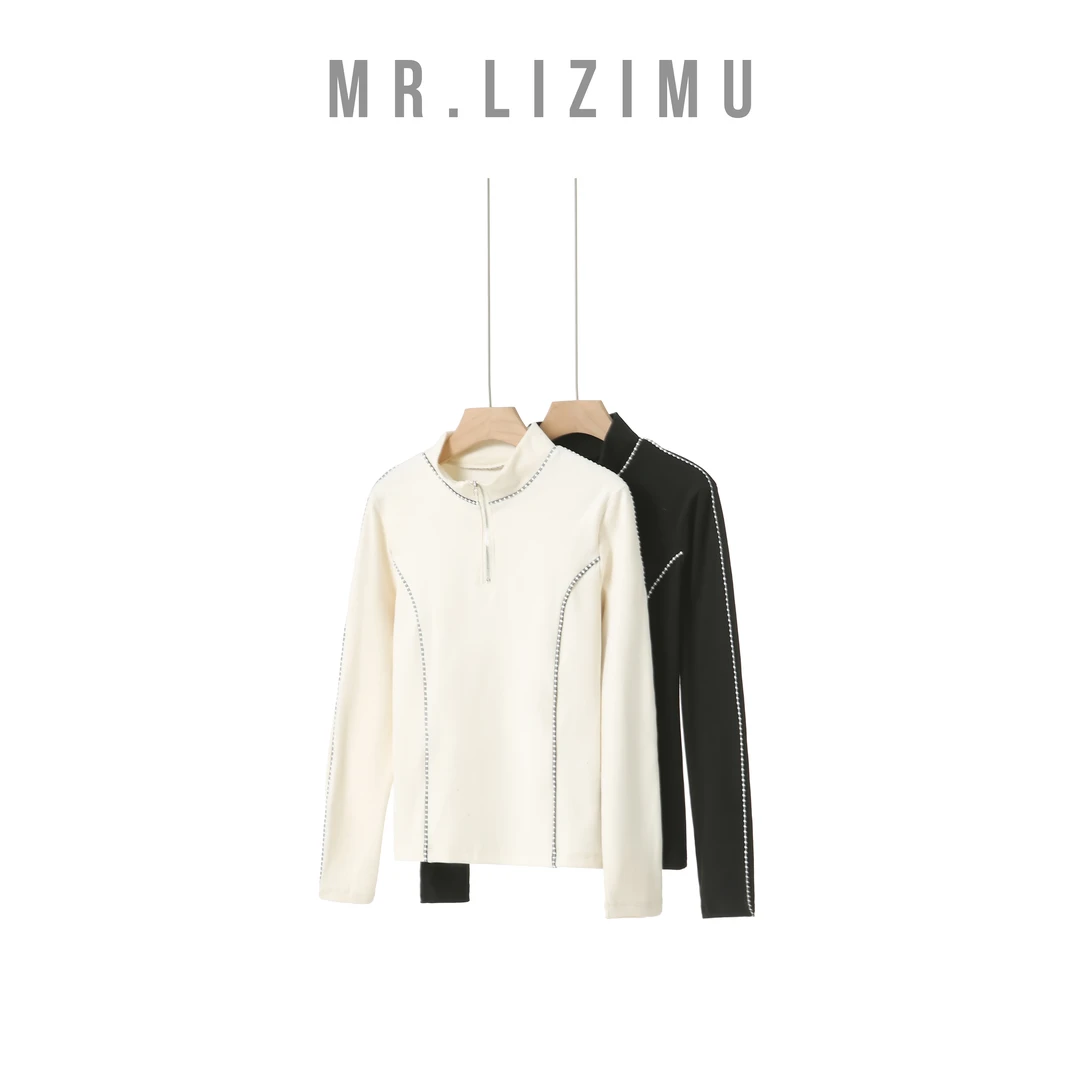 李子木先生休闲百搭线条打底T恤女款爆款2025秋冬新款时尚百搭款