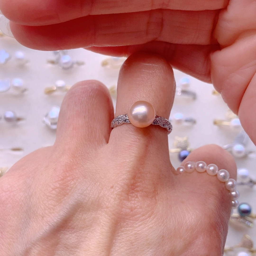 淡水珍珠耳饰合金