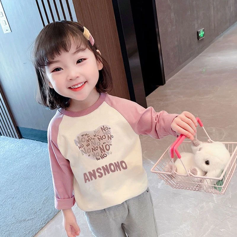 女童卡通长袖印花纯棉T恤春秋新款儿童小童洋气上衣宝宝打底可爱T
