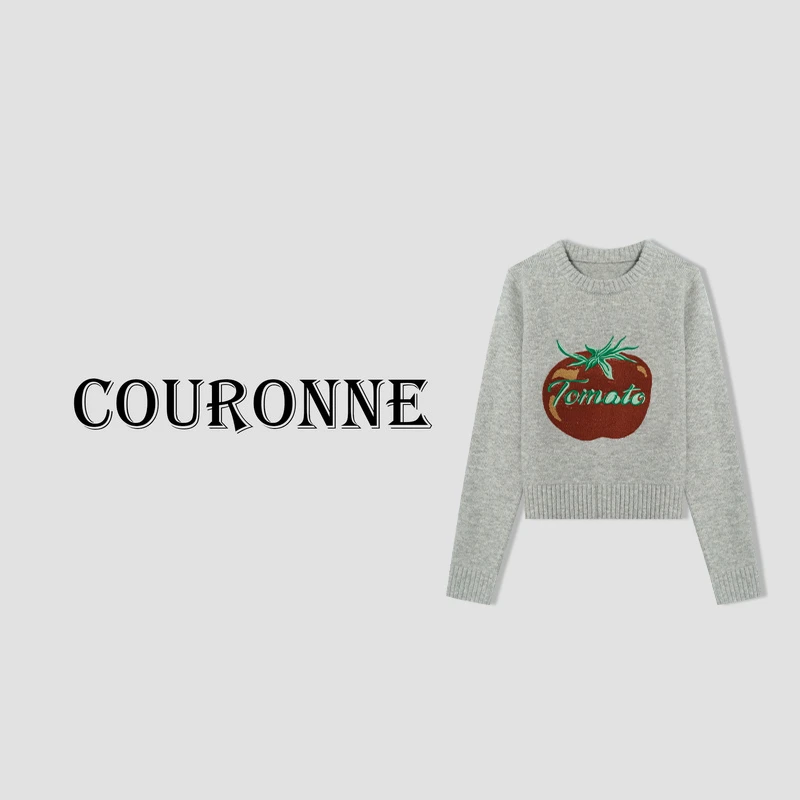 【小熊48h】-秋冬Tomato设计感小众毛衣高级感圆领针织30365